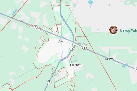 Alvin-TX-Map-Location
